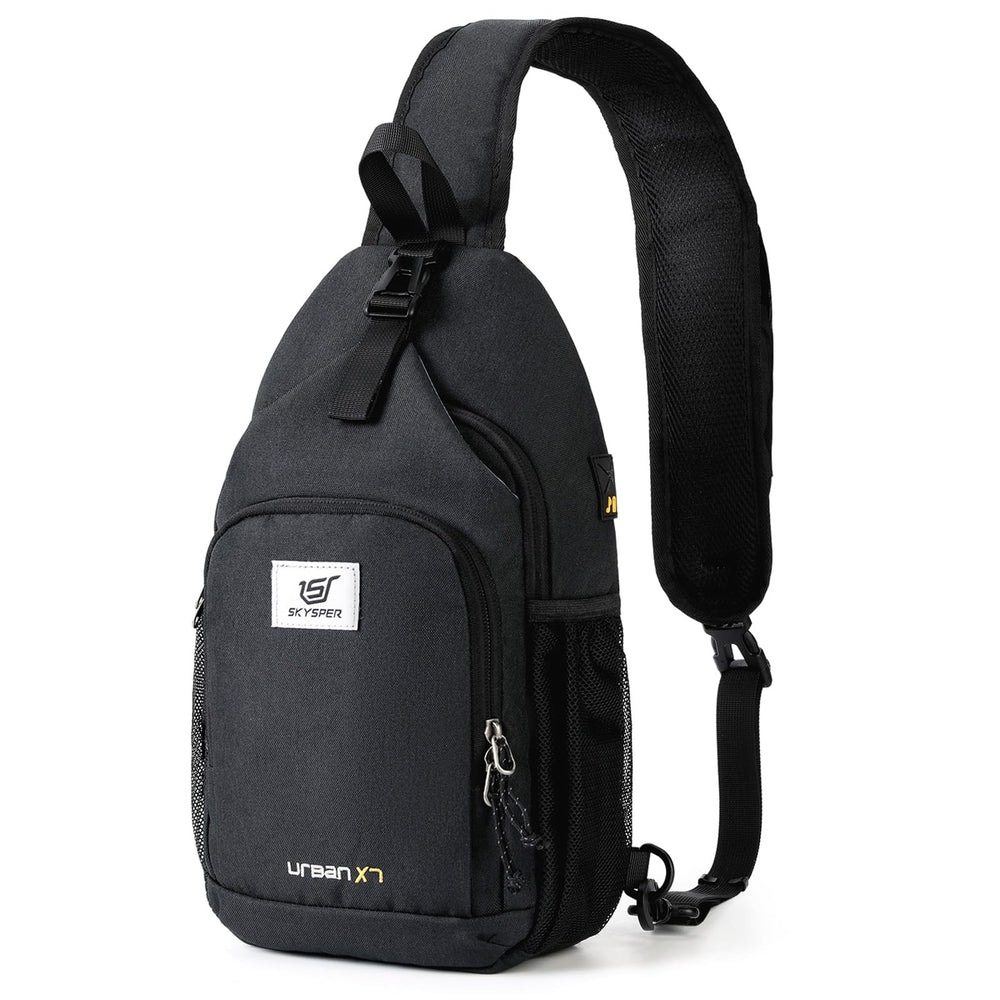 SkySPER sling bag main compartment fits 9.7 inch tablet for organized travel