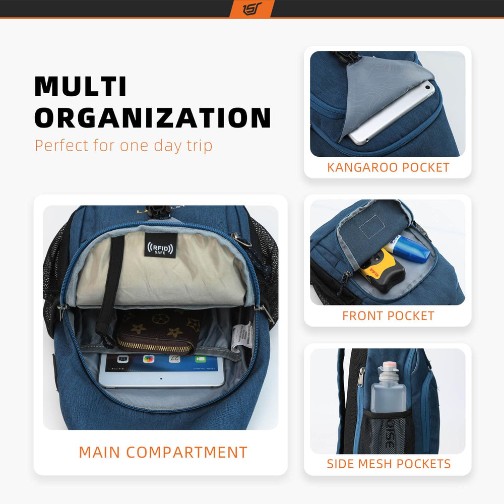 SKYSPER Sling Bag RFID protection guards cards during travel.