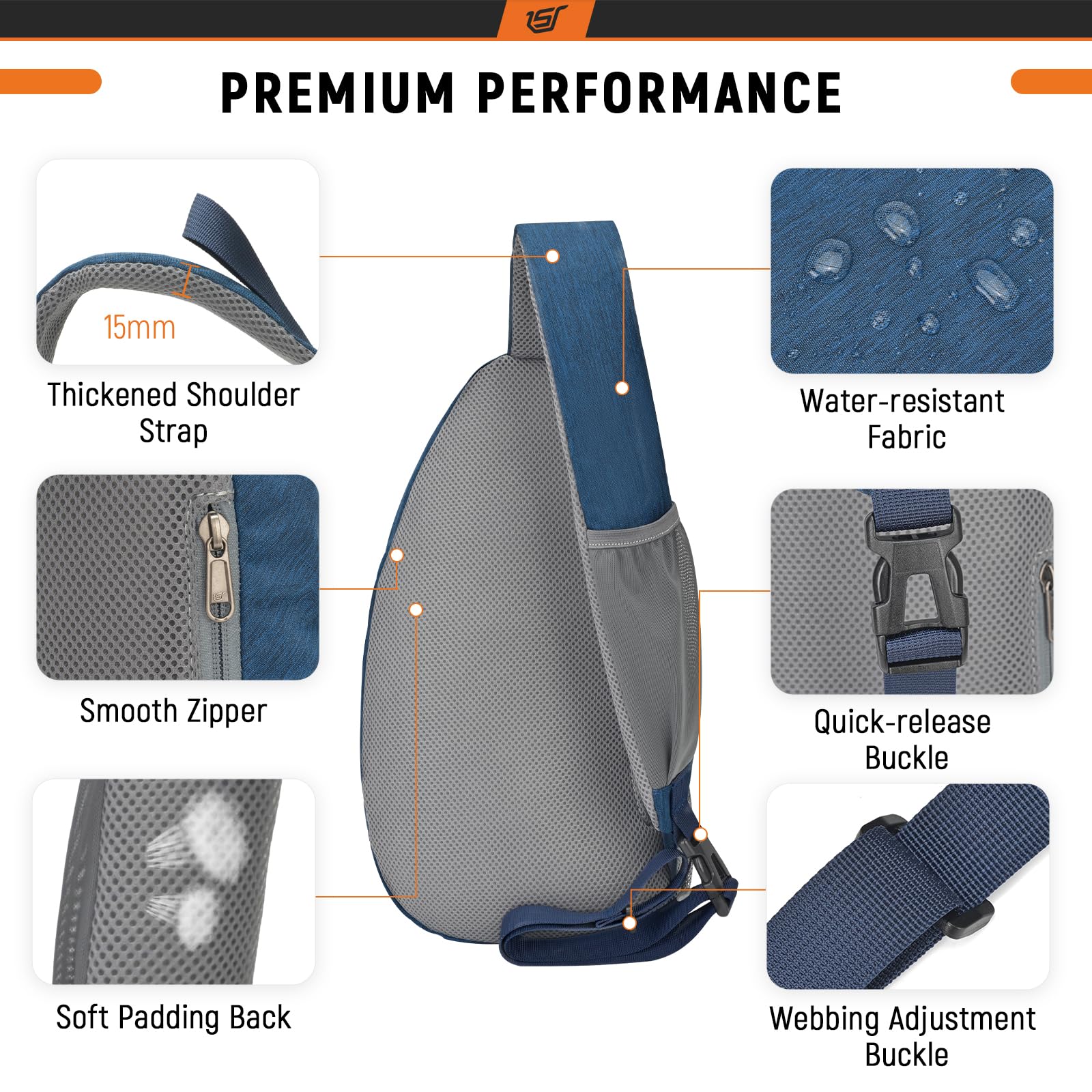 Durable water-resistant fabric of SKYSPER sling bag