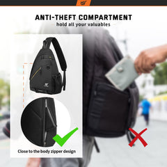 SKYSPER back pocket offers hidden security for valuables during travel or daily use.