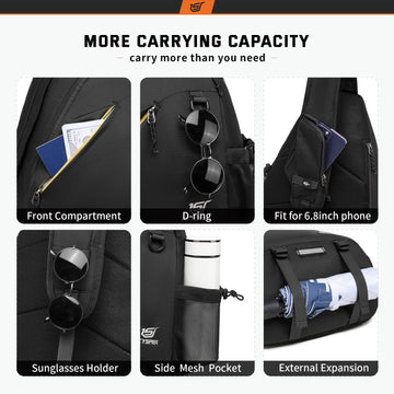 SKYSPER adjustable shoulder strap provides comfort with dual D rings for left or right wear.