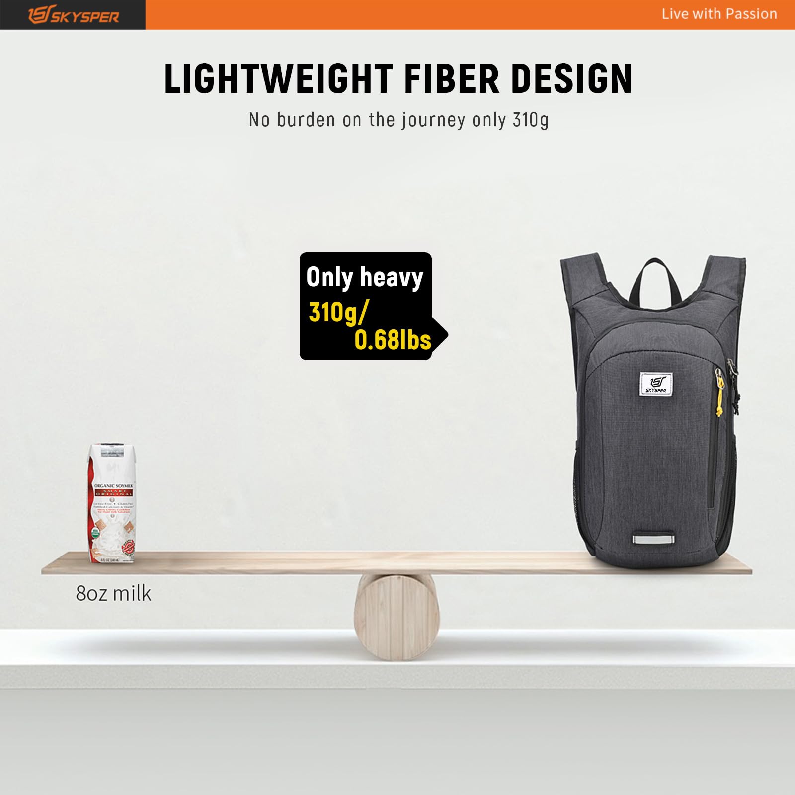 SKYSPER small daypack worn on the shoulder as a lightweight adventure companion