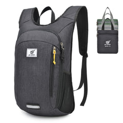 SKYSPER small daypack folded in its compact pouch for easy travel