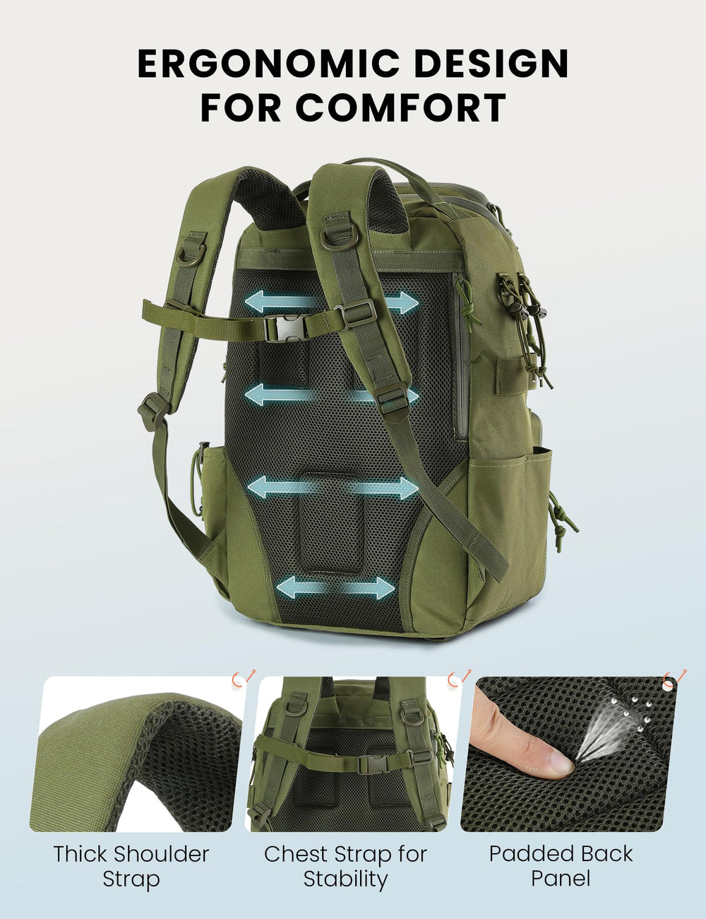 SKYSPER armygreen side elastic pocket fits a 700ml bottle securely
