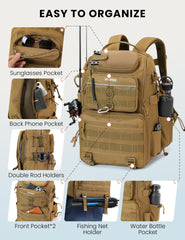 SKYSPER tackle backpack dual shoulder straps provide ergonomic comfort on long outings.