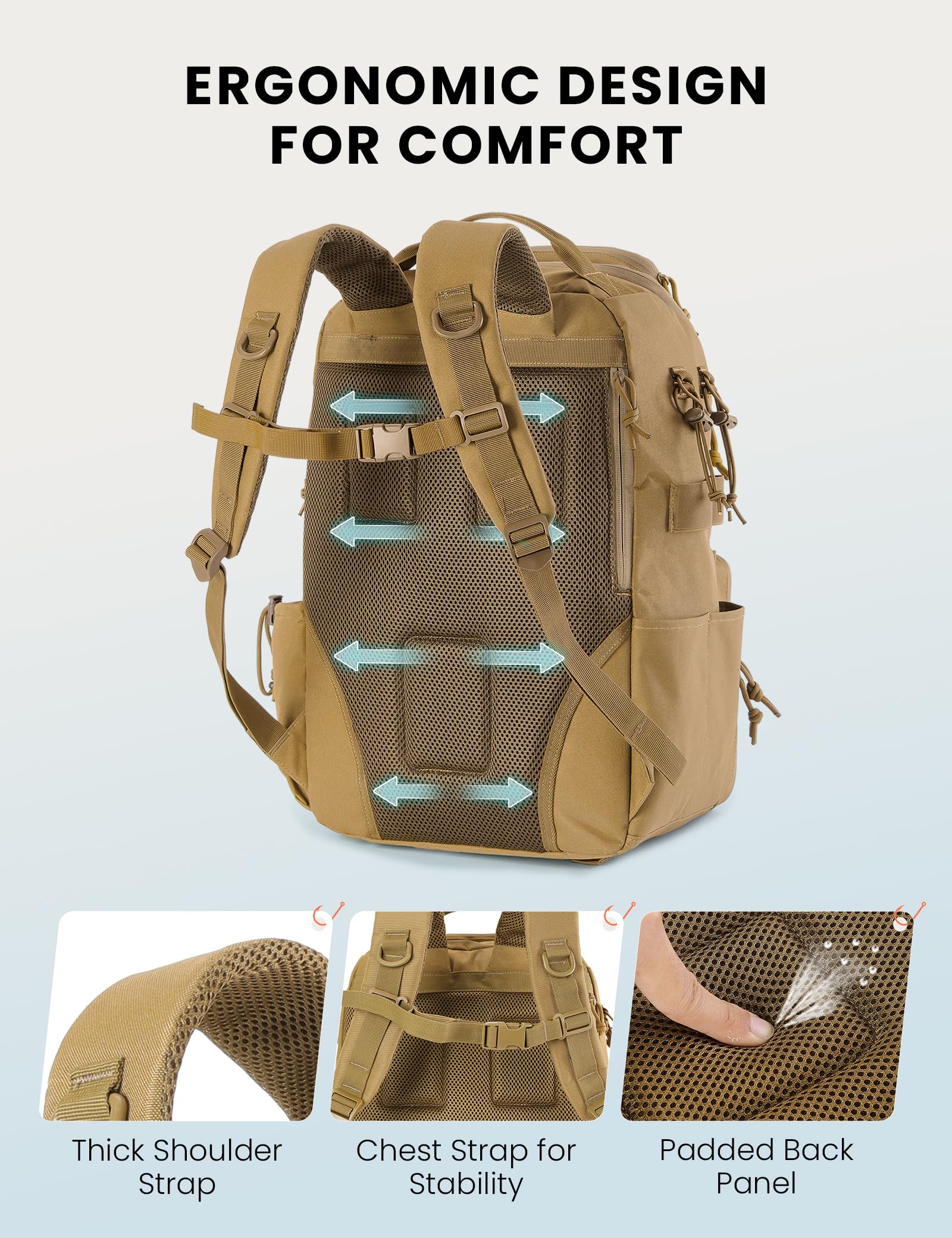 SKYSPER tackle backpack sunglasses pocket for quick eye-protection gear storage.
