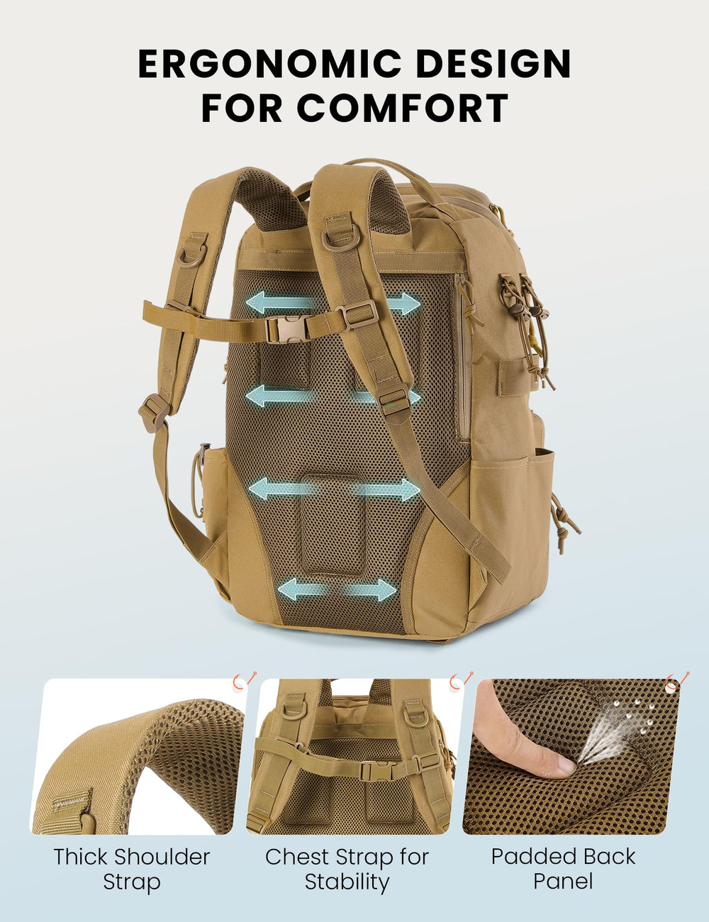 SKYSPER tackle backpack sunglasses pocket for quick eye-protection gear storage.