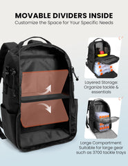 Dedicated sunglasses pocket and small-item pouches