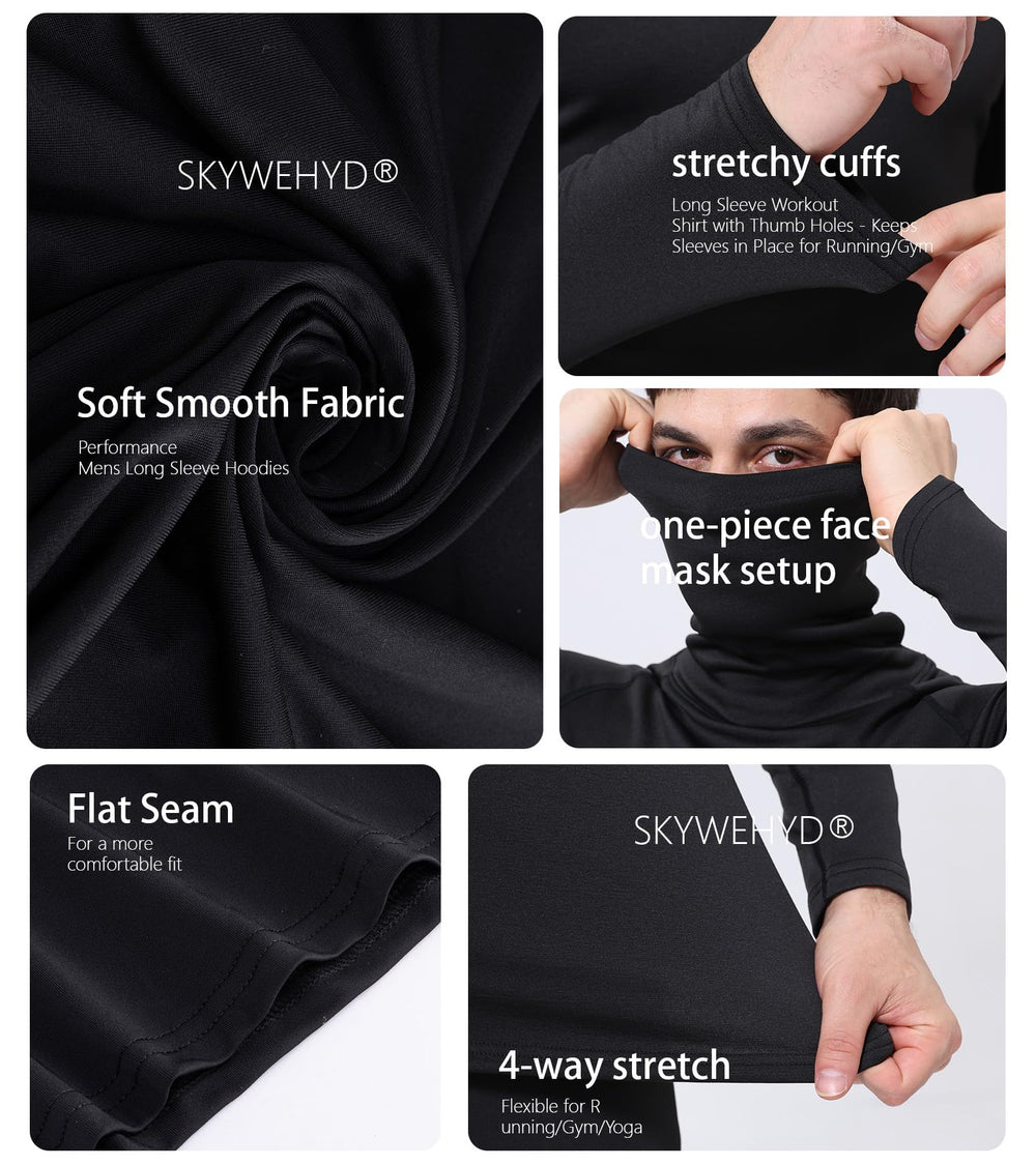 SKYWEHYD moisture-wicking long sleeve shirt, side view, keeps you dry during workouts.