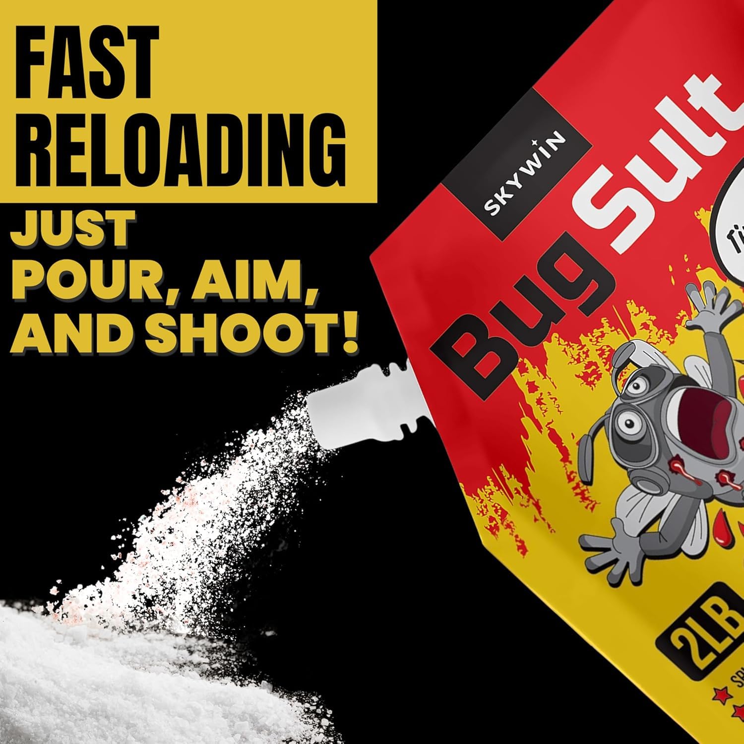 Skywin easy-pour spout loading action demonstrates rapid reloads during sessions.