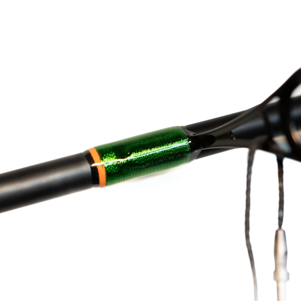 Slabz Crappie Rod handle detail emphasizing secure grip during long casts.