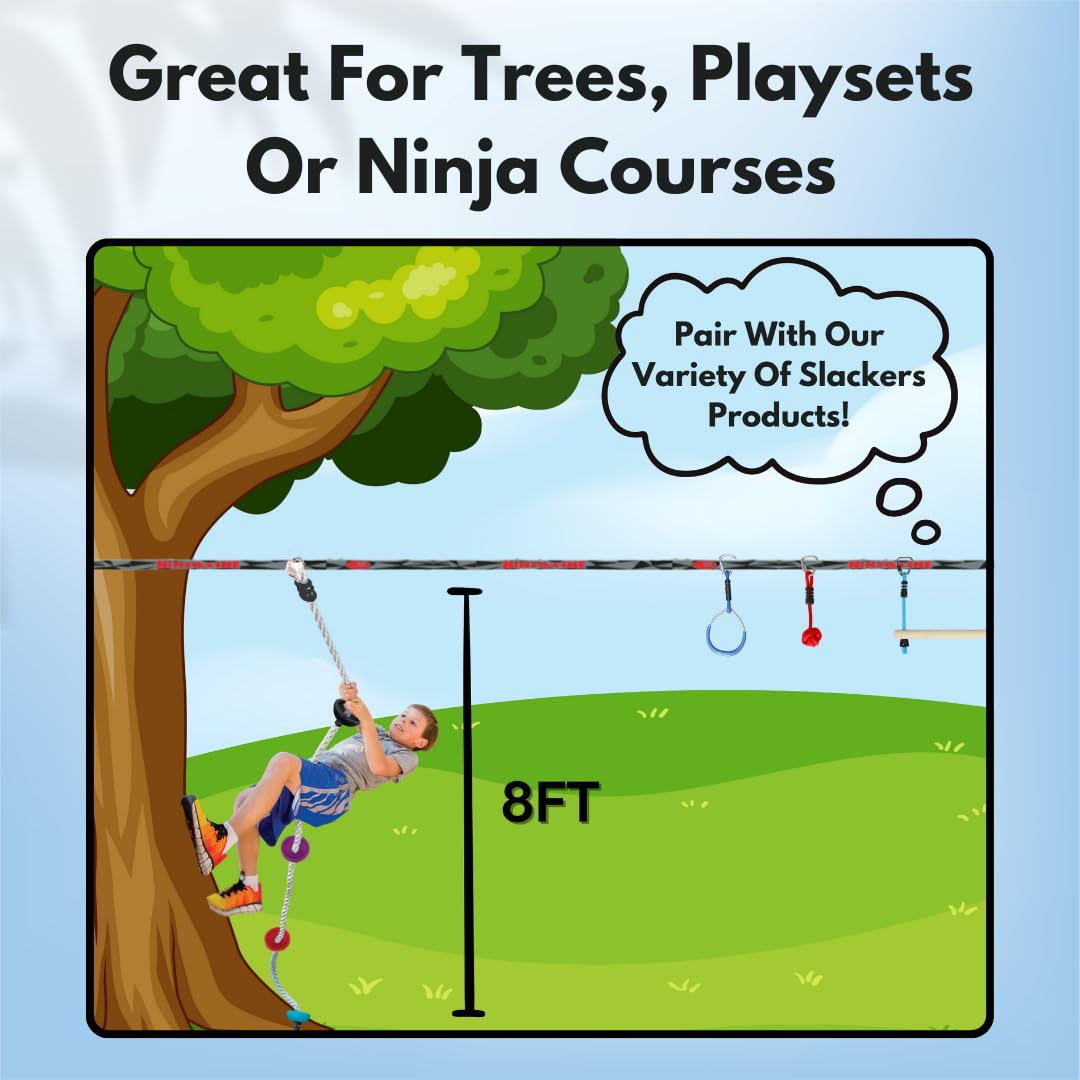 Slackers rope set is easy to install on Ninjaline courses.
