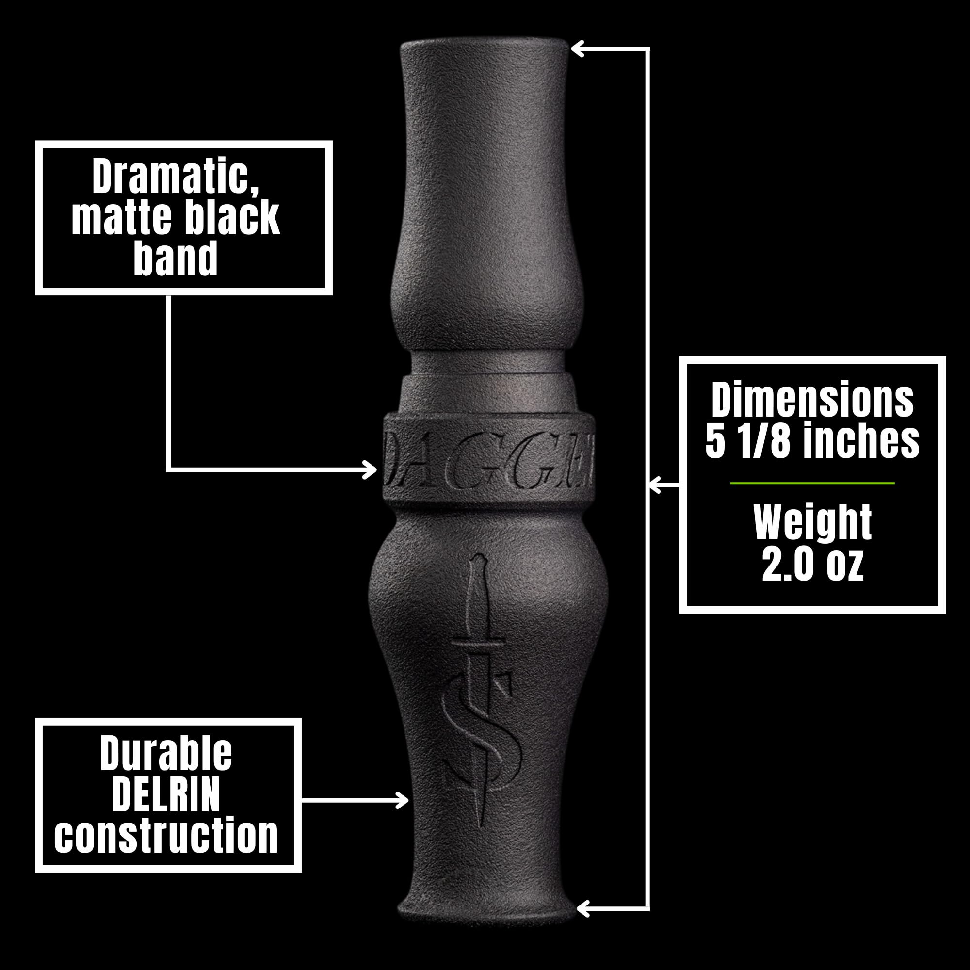 Slayer Calls The Dagger goose call in field conveys hunting realism and clucks.