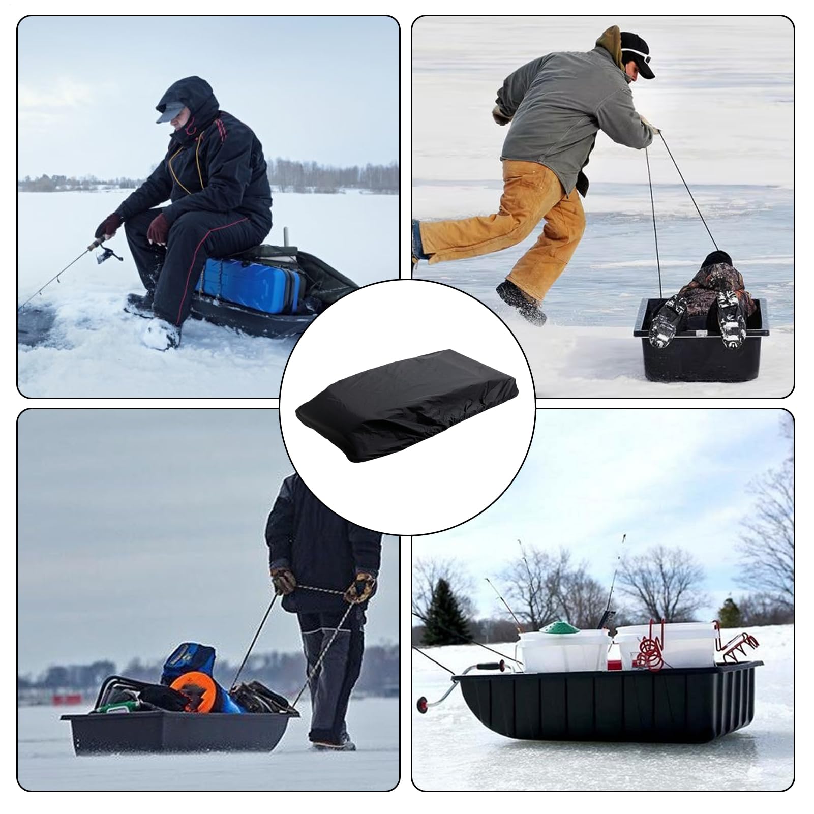 Sled Travel Cover with elastic tightening fits snugly to guard gear.