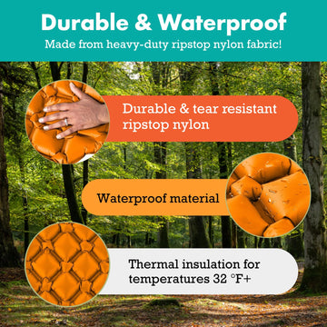 Sleepingo 73.5-inch camping mat offers full-length comfort outdoors.