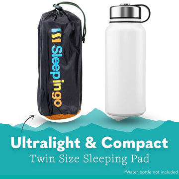 Sleepingo compact backpacking mat fits in small packs.