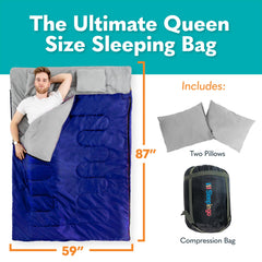 Sleepingo pillows included provide neck support for a restful night outdoors.