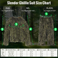 Slendor ghillie pants allow flexible movement for tracking and hunting.