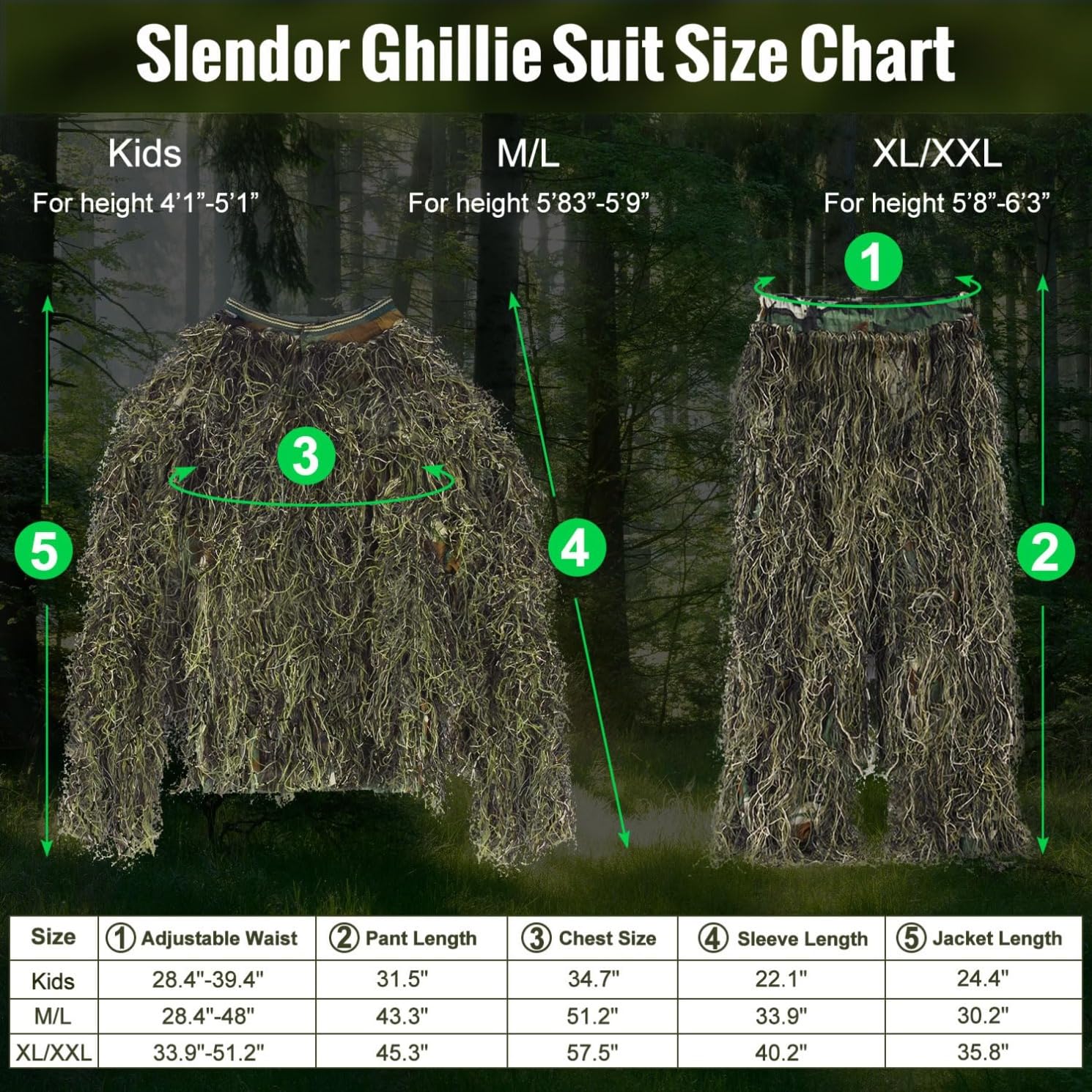 Slendor ghillie pants with adjustable waist for comfortable movement on long treks.