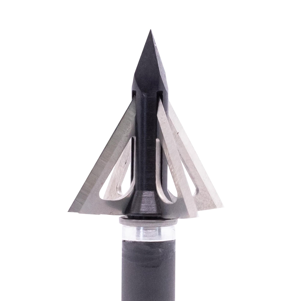 Slick Trick broadhead 1 1/8 crossbow silver black with 4-edge blade for field-point flight consistency
