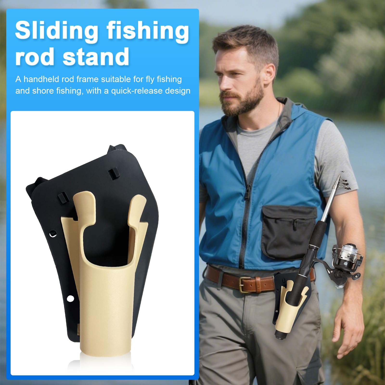 Close-up of the hands-free quick draw feature on the hip holder