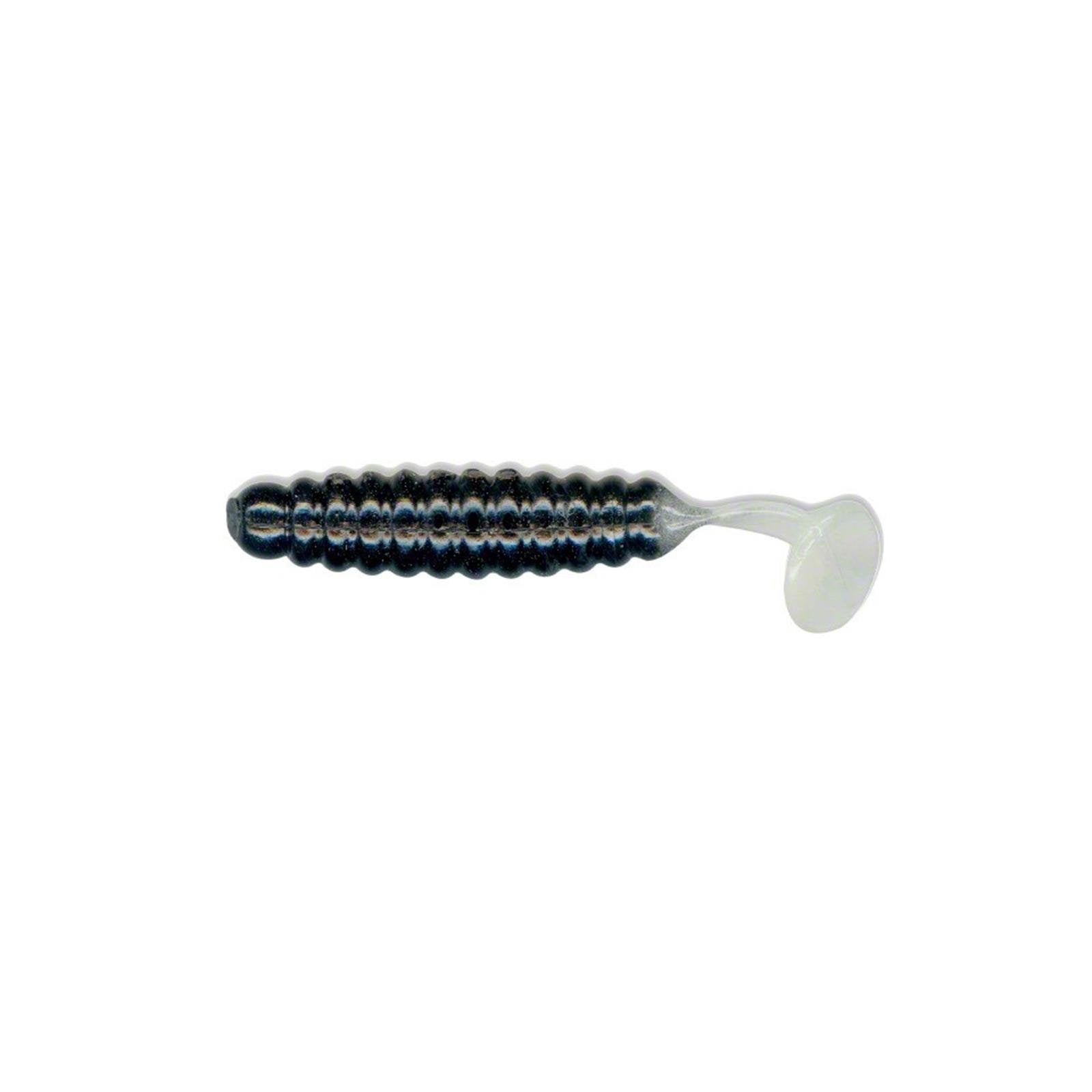 Slider Crappie Grubs in Black/Pearl Glow for versatile jigging and casting