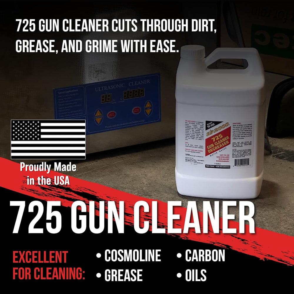 Close-up of gun cleaning product text on bottle