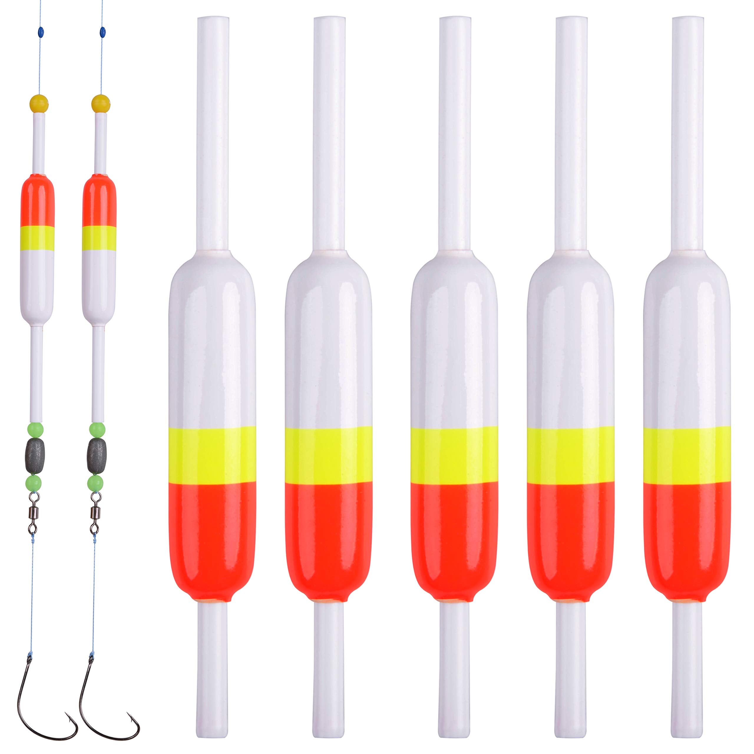 20-piece pack of wood slip bobbers for versatile depth fishing