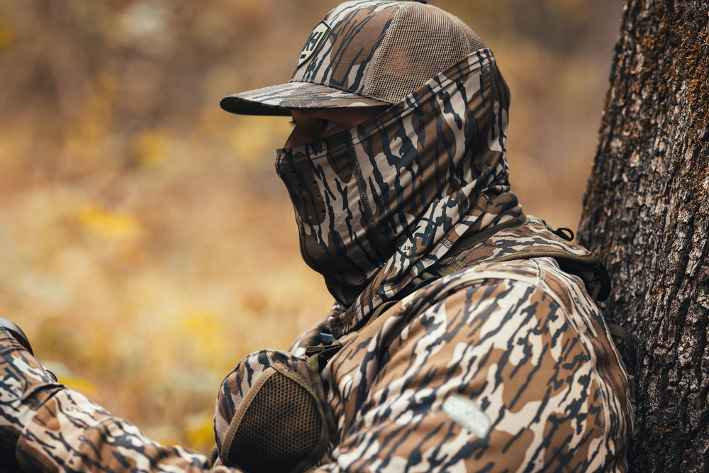 Mask covers nose, mouth and neck with easy slip design for calls