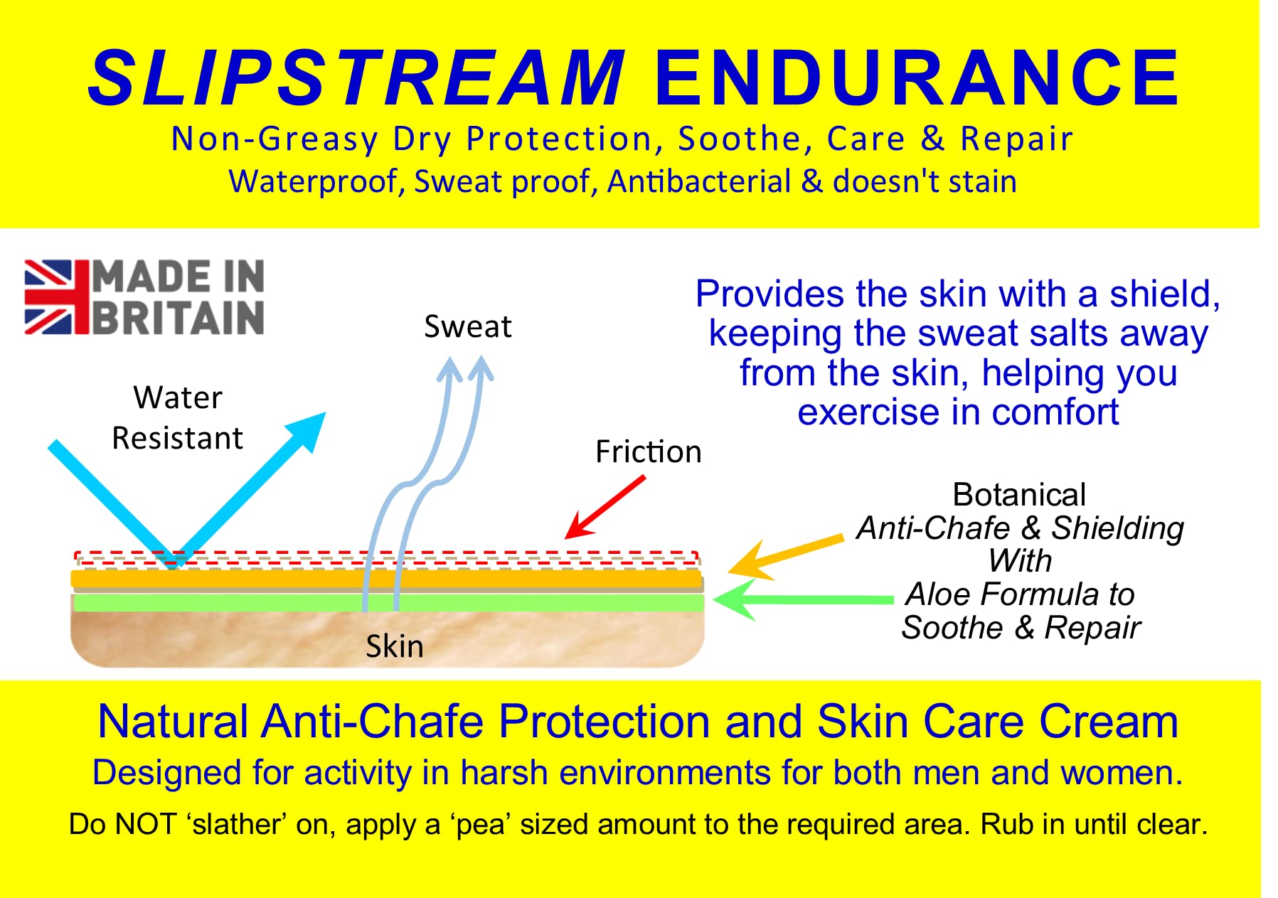 SLIPSTREAM Endurance cream texture swatch demonstrating silky rub-in application