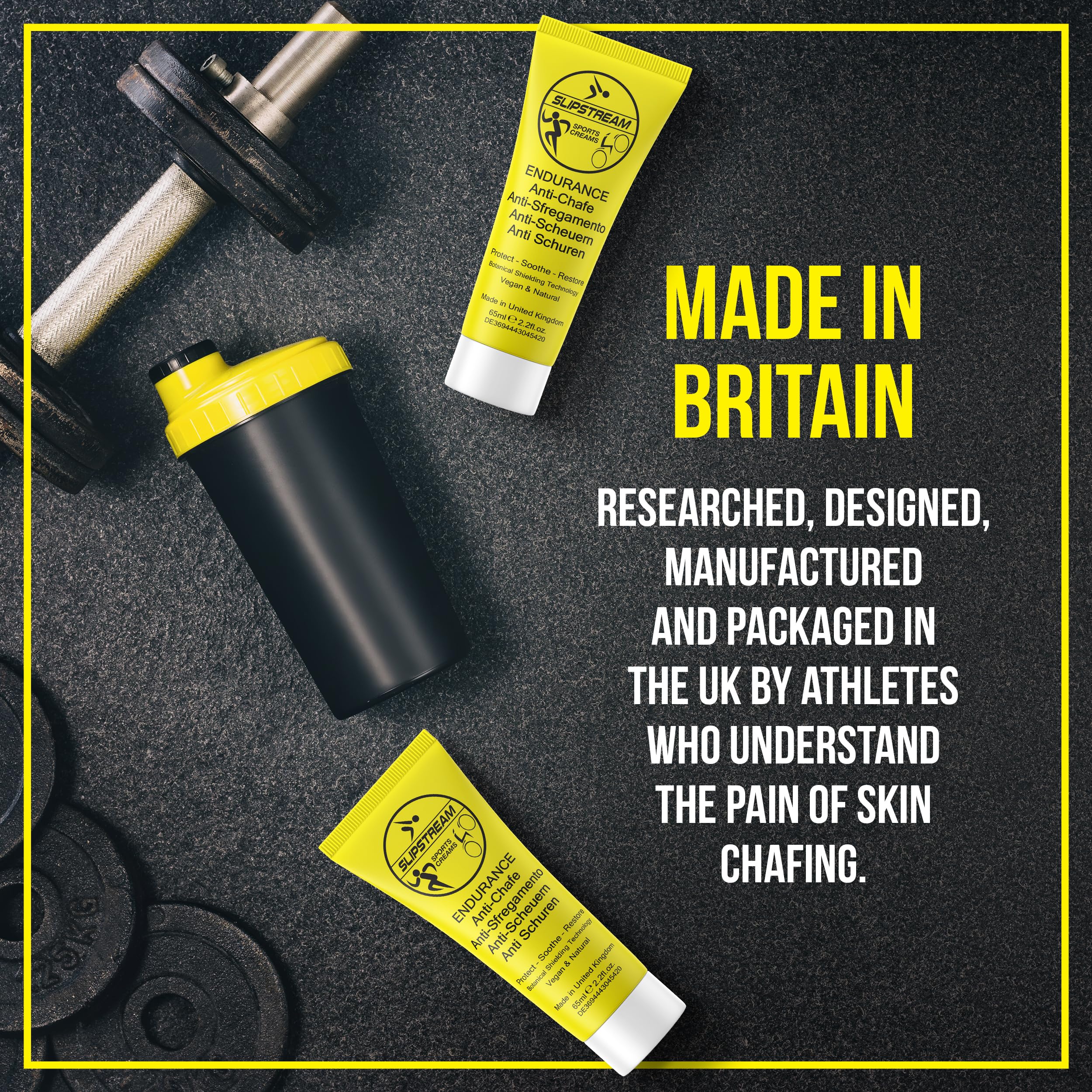 SLIPSTREAM Endurance Aloe Vera base emphasizing soothing comfort after exercise