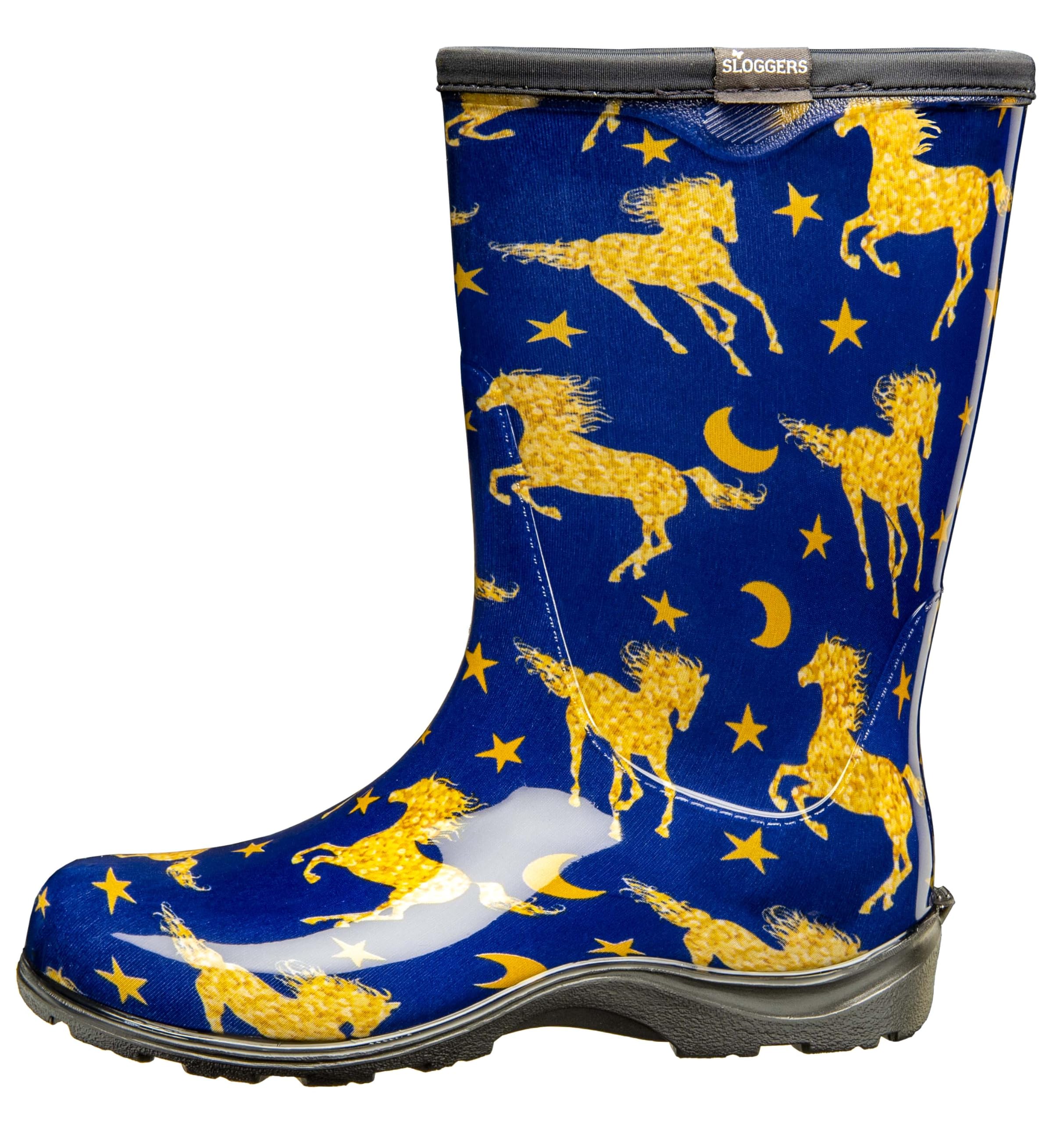 Sloggers mid-calf rain boot outsole with rugged lug tread for traction
