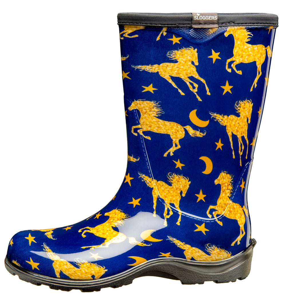 Sloggers mid-calf rain boot outsole with rugged lug tread for traction