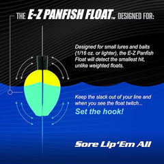 Close-up of line slot and black peg on E-Z Panfish Float