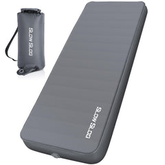 Slow Slog self-inflating sleeping mat front view showing 4-inch foam support for outdoor comfort