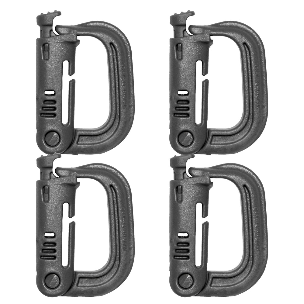SLSWHLX GrimLOC locking carabiner in black for 1-inch webbing, fast access.