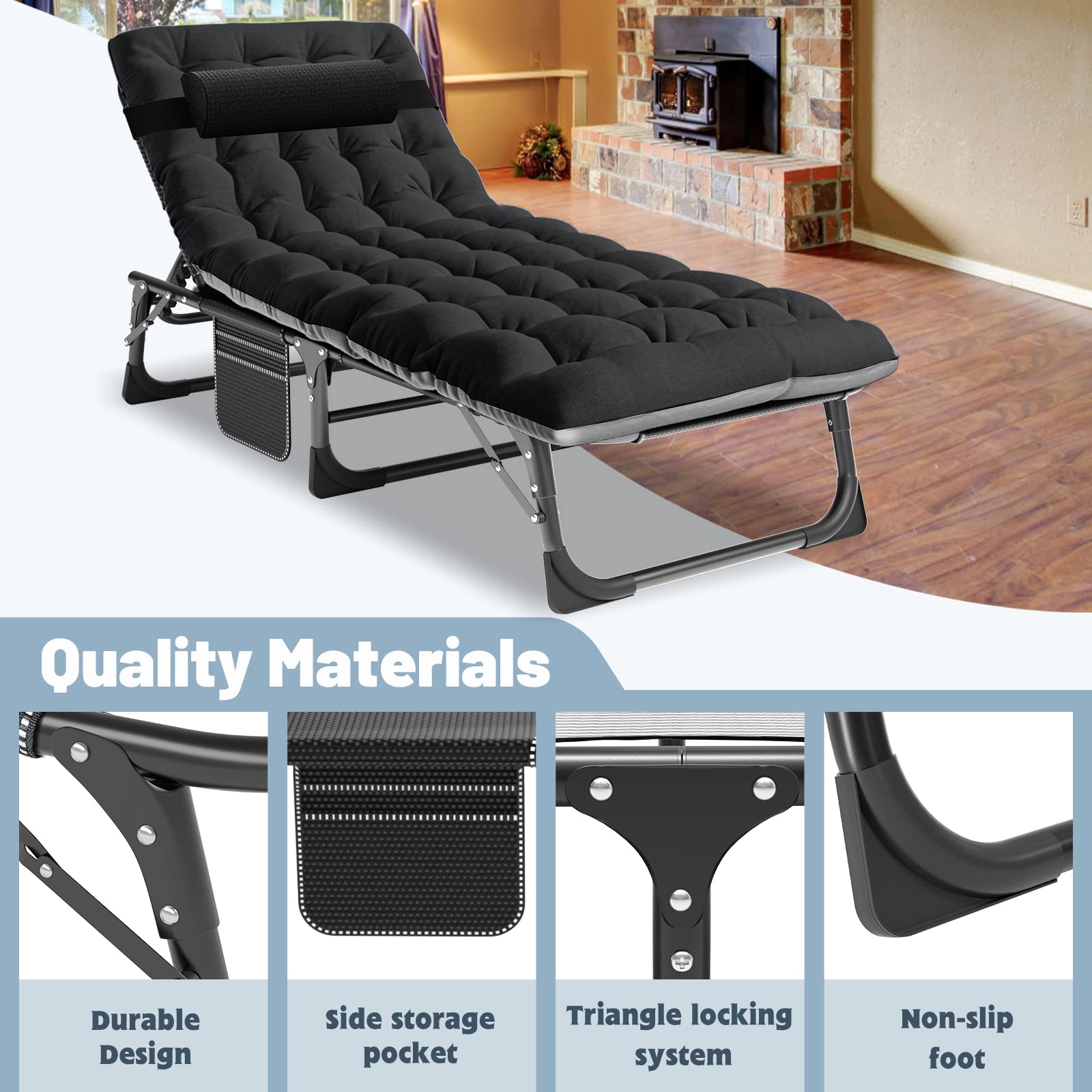Slsy cot dimensions 75.2 x 26.8 x 11.8 inches for spacious lounging