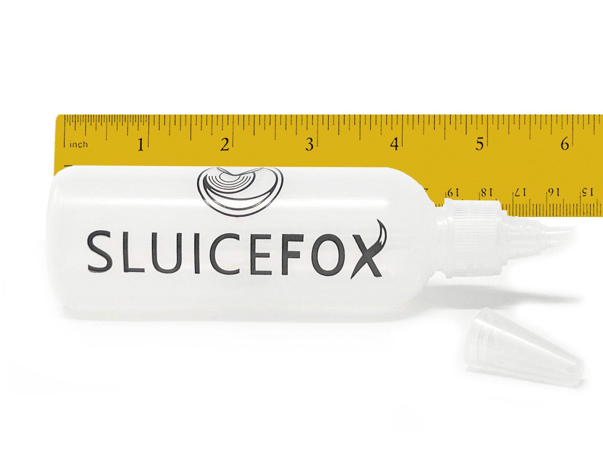 4oz capacity of the Sluice Fox Snifter Bottle for secure storage