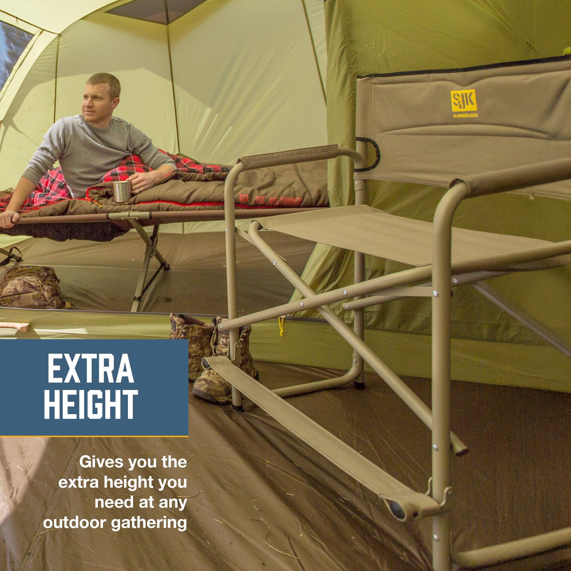 Slumberjack SJK Big Steel Chair supports adults up to 325 pounds with a sturdy frame.