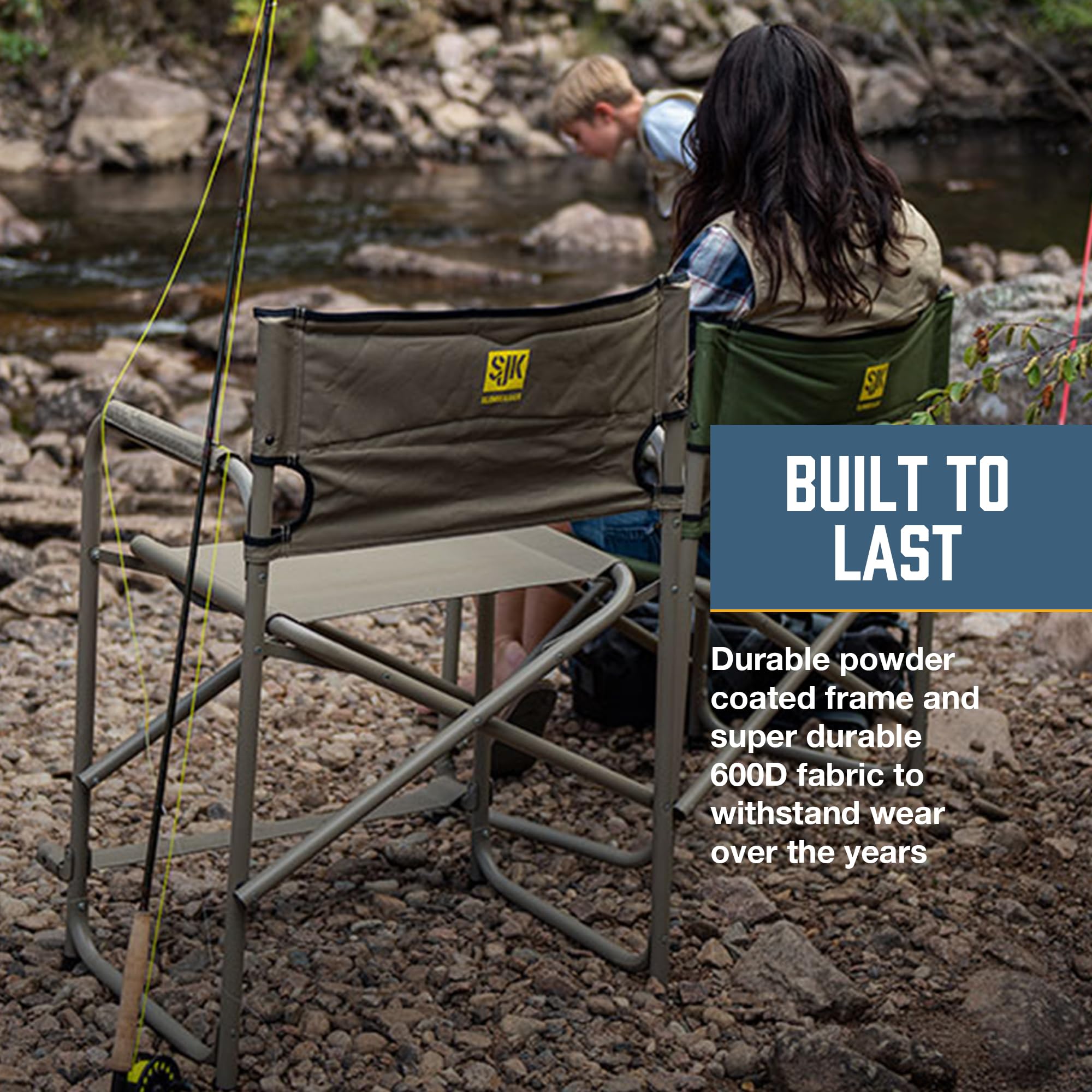 Slumberjack SJK Big Steel Chair folded down for compact packing.
