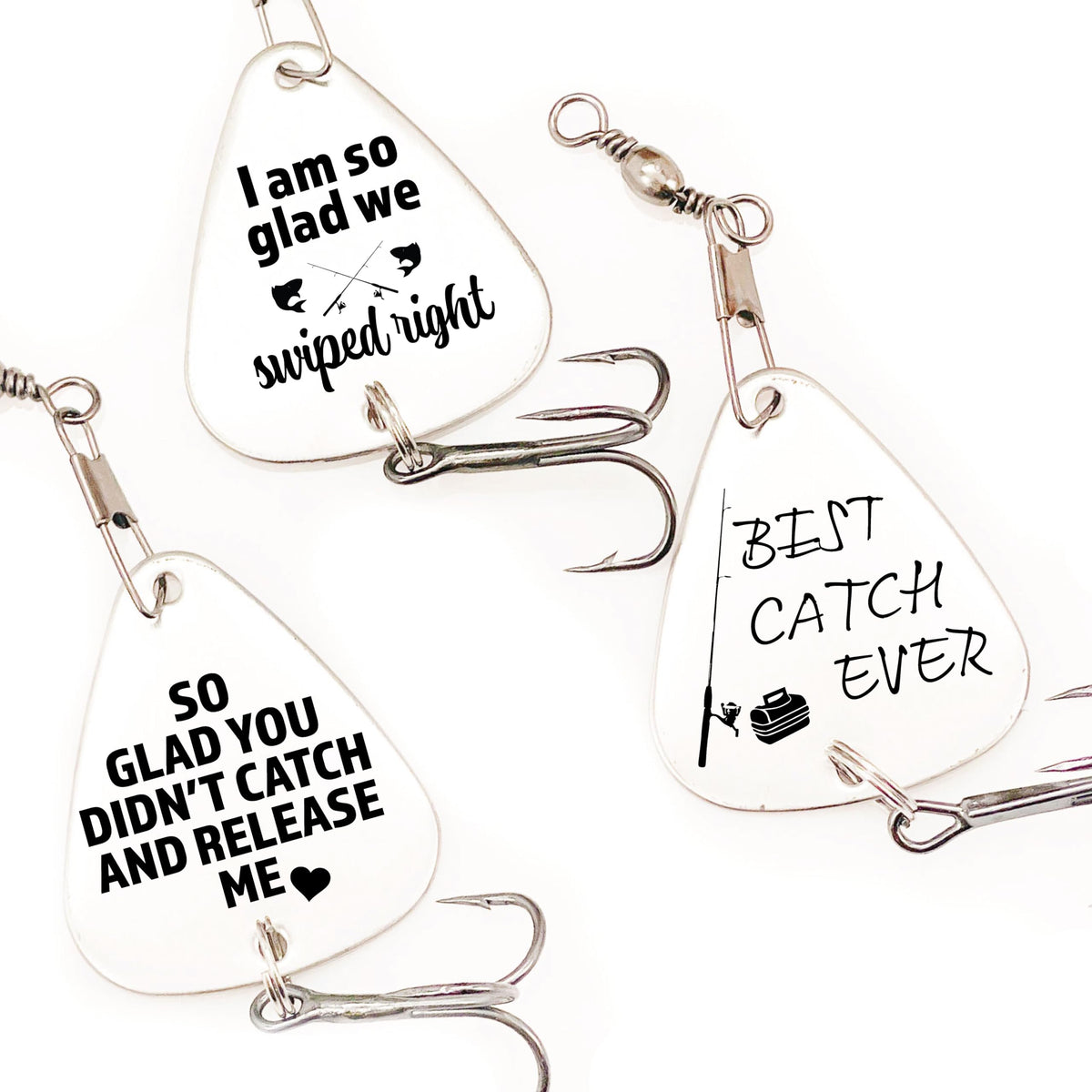 SM Design Best Catch Ever close-up, durable stainless steel keepsake for daily wear.