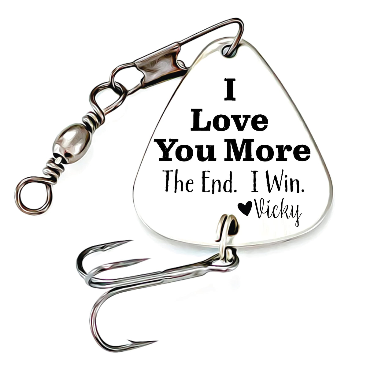 SM Design End Lure close-up with engraved stainless steel for lasting appeal