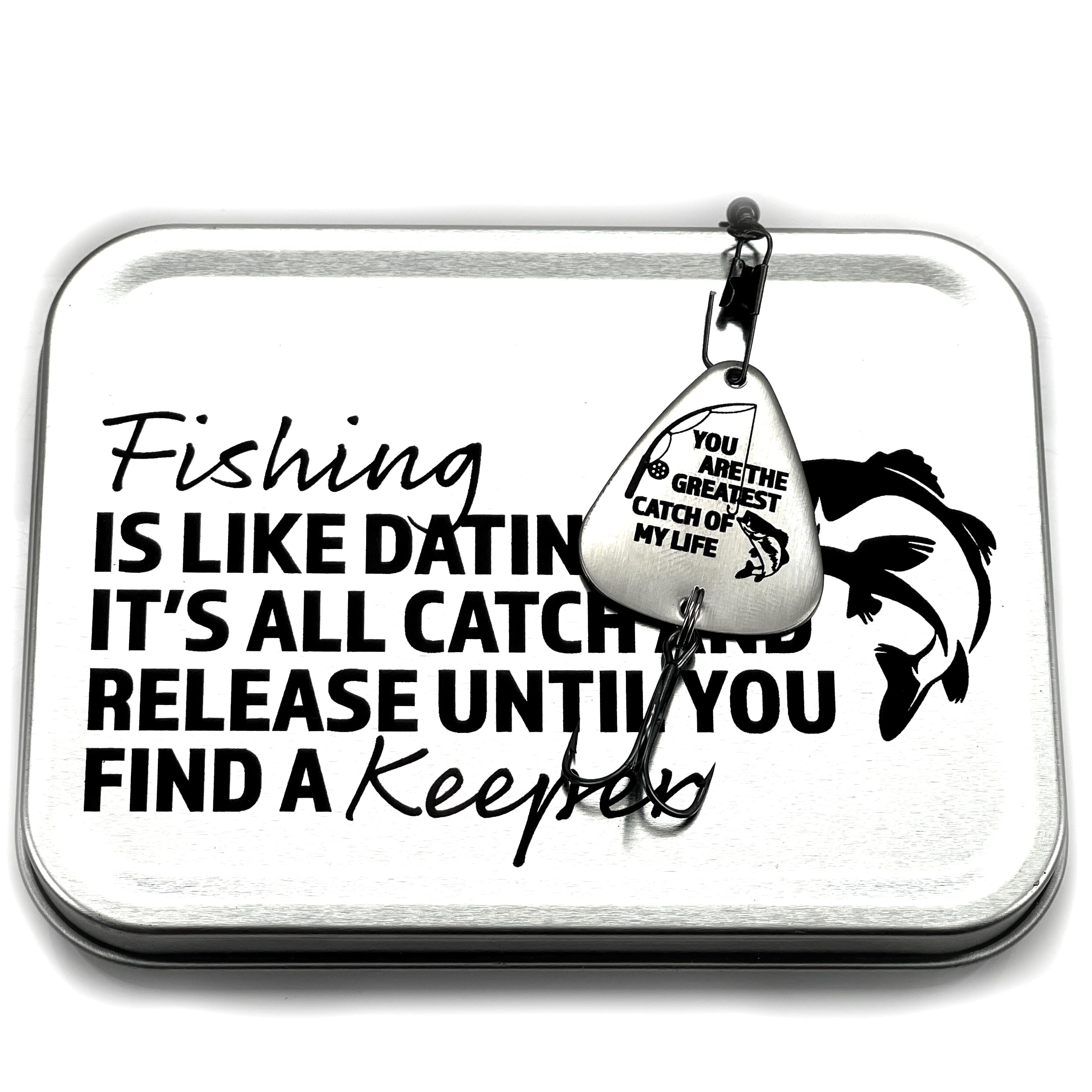SM Design personalized fishing lure front view shows a sentimental gift idea for him
