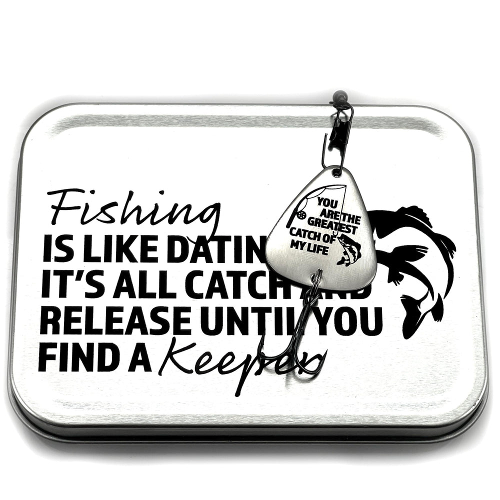 SM Design personalized fishing lure front view shows a sentimental gift idea for him