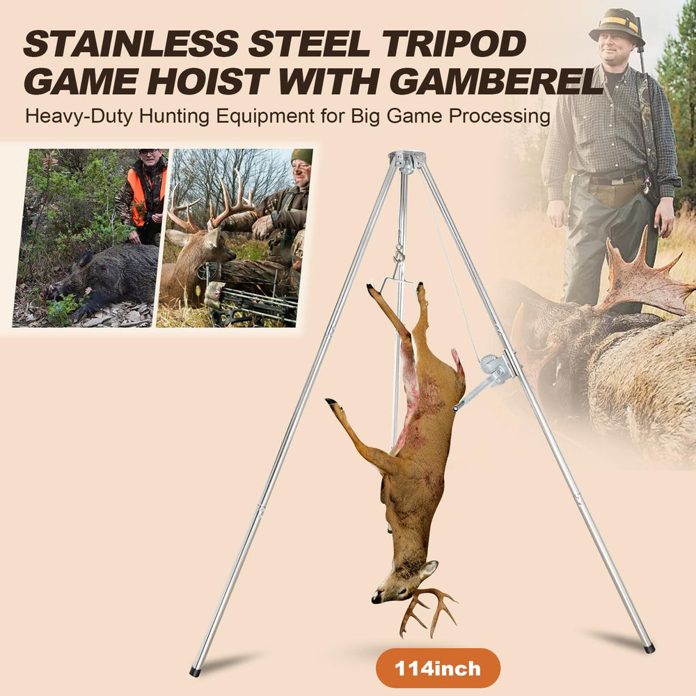 Smarkey deer hanger rack stainless construction highlights rust-resistant durability in harsh outdoor conditions.