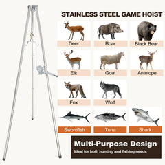 Smarkey deer hanger skinning setup shows stable support for clean field processing.