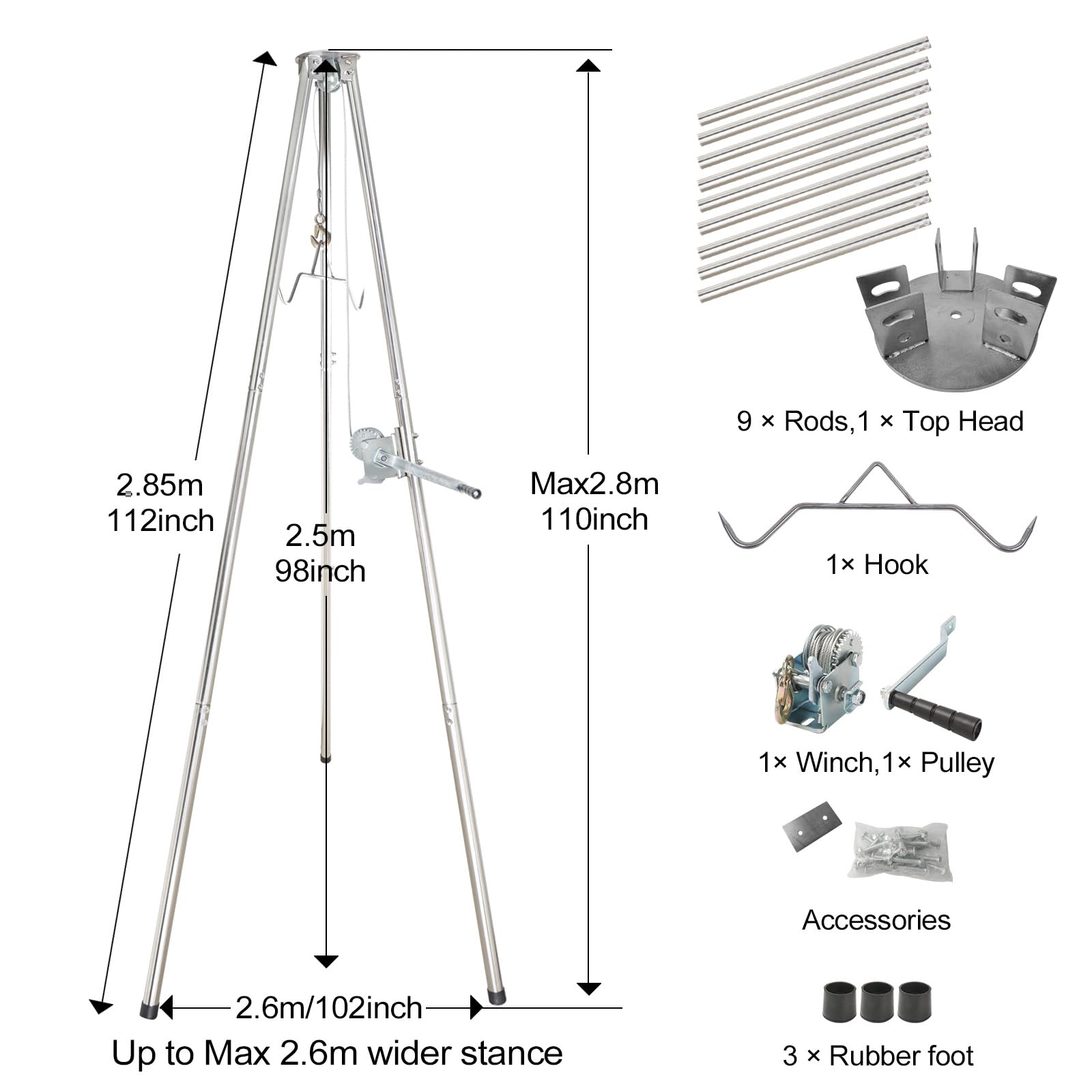 Smarkey tripod hunting equipment is versatile for farm use and big-game handling.