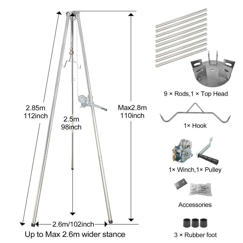 Smarkey tripod hunting equipment is versatile for farm use and big-game handling.