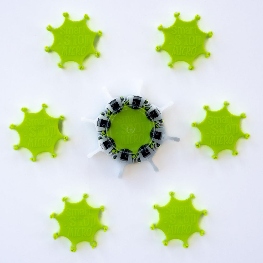 Installation tool attaching a Smart Stop Micro Bobber Stop to fishing line