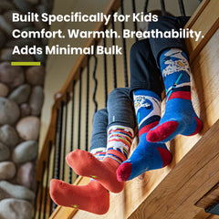 Smartwool children's hike full cushion garden bugs pattern full view emphasizes durable cushioning for little feet